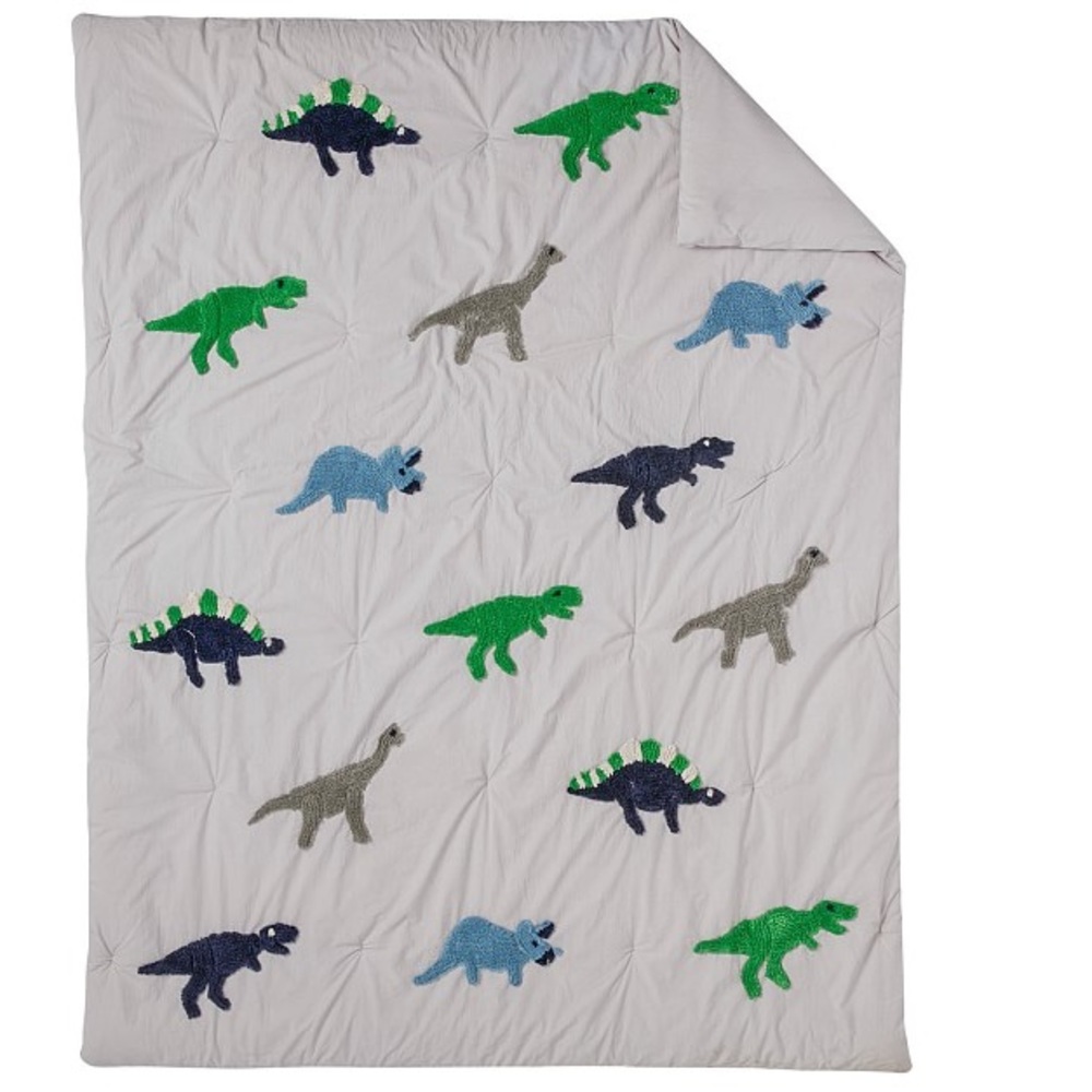 Pottery Barn Kids Candlewick Dino Queen/Full Comforter & Sham
